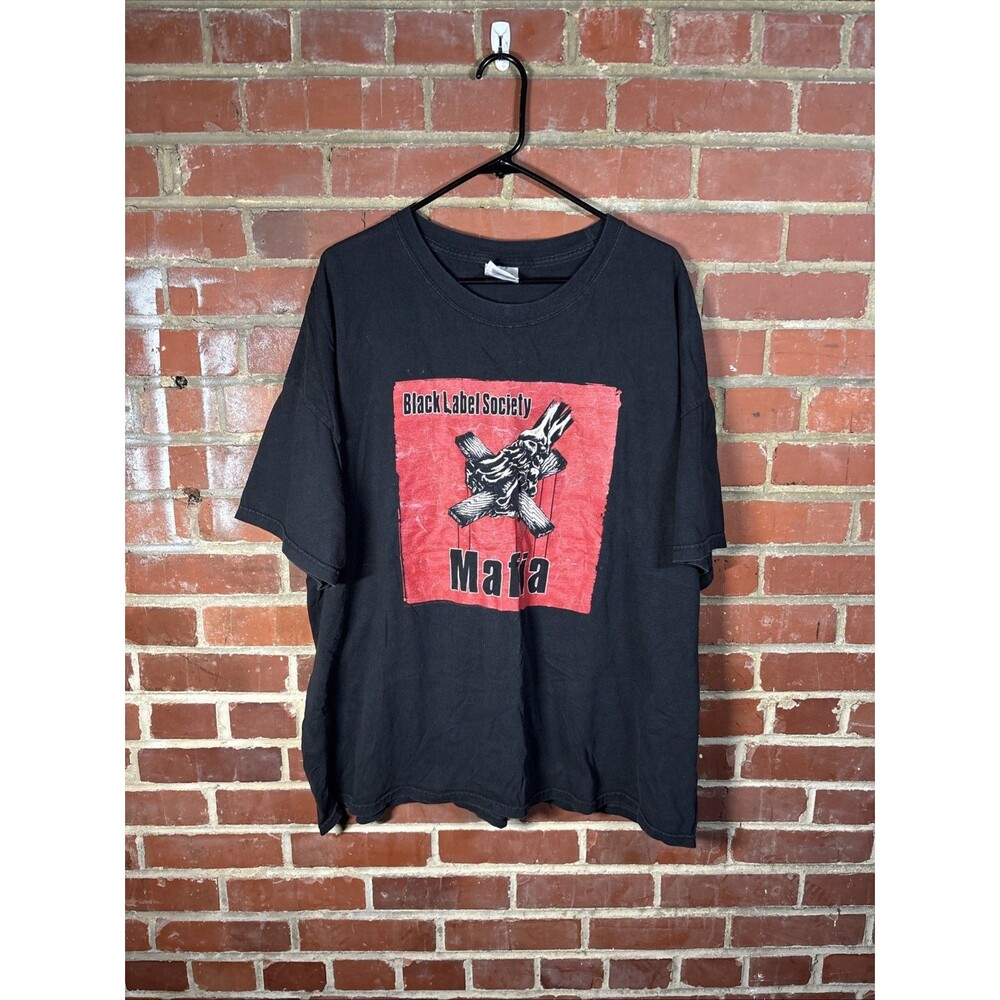 Vintage Y2K Black Label Society Mafia Graphic Shirt Music Rock Adult XXXL 3XL